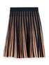 Scotch and Soda Lurx Stripe Pleated Knitted Glitter Midi Skirt